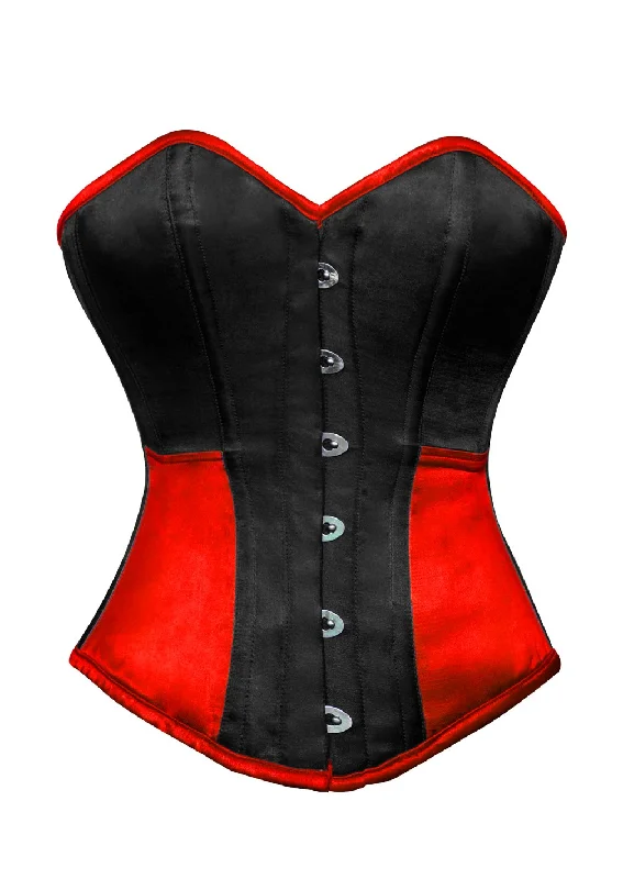 Plus Size Satin Corset Burlesque Costume Waist Training Bustier Overbust