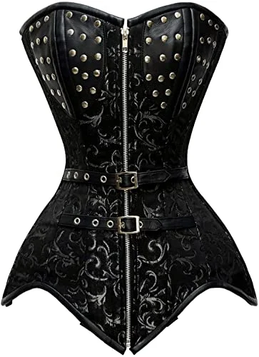 Mirias Brocade Steel Boned Overbust Corset