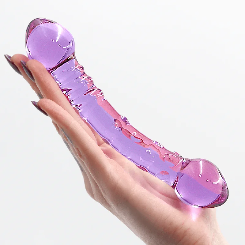 7.4 Inch Purple Passion Double Ended Glass Dildo