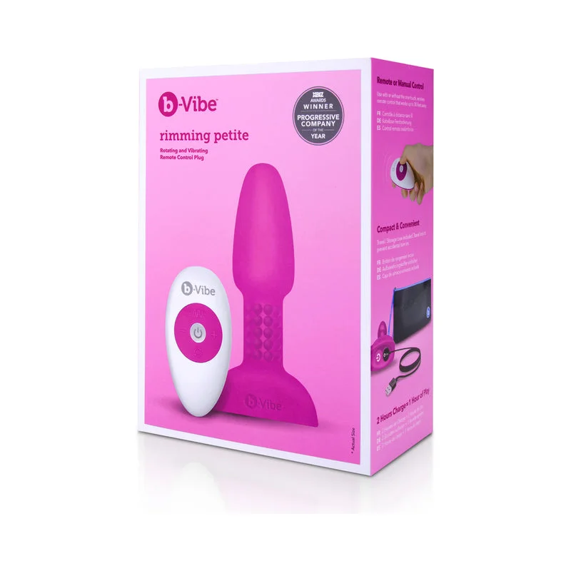 b-Vibe Rimming Petite Rotating and Vibrating Remote Control Plug Fuchsia