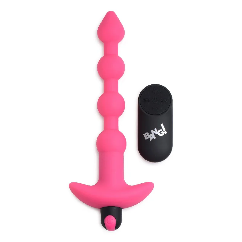 Bang - Vibrating Silicone Anal Beads and Remote Control - Pink