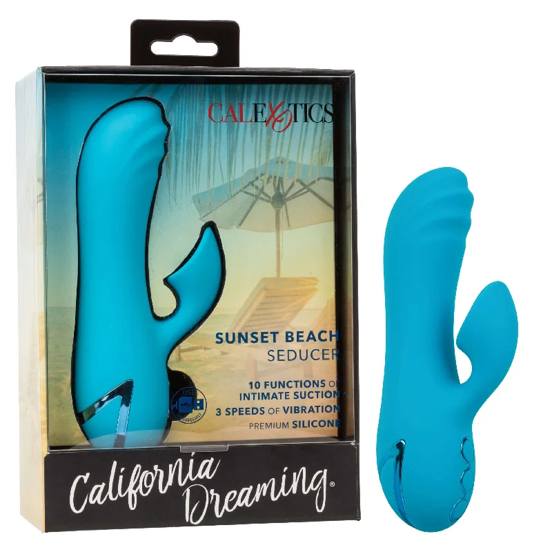 California Dreaming Sunset Beach Seducer Rabbit Massager - Blue