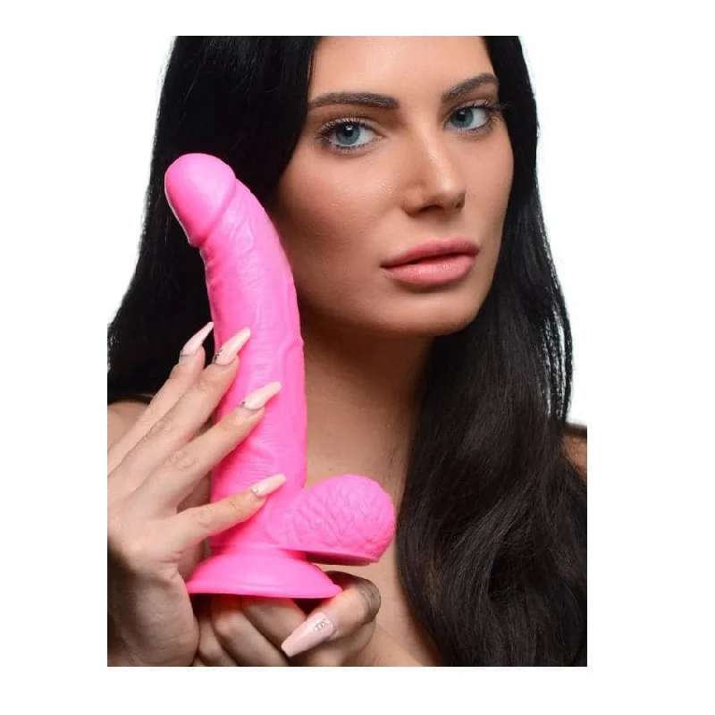 Curved Suction Cup Dildo Pink