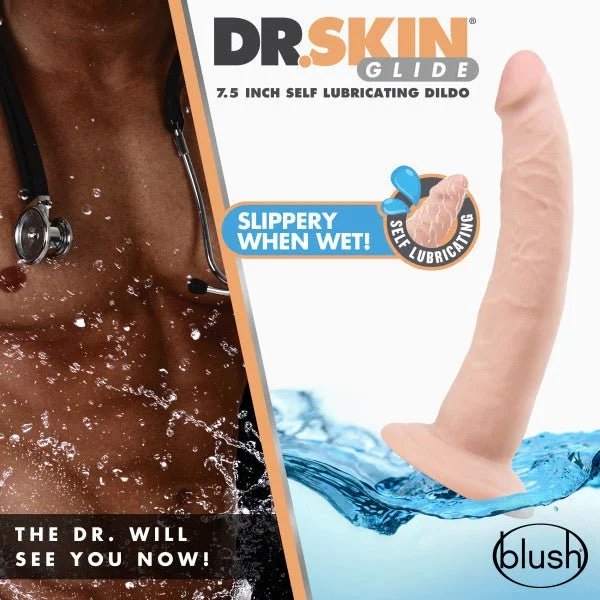 Dr. Skin Glide - Inch Self Lubricating Dildo - Vanilla