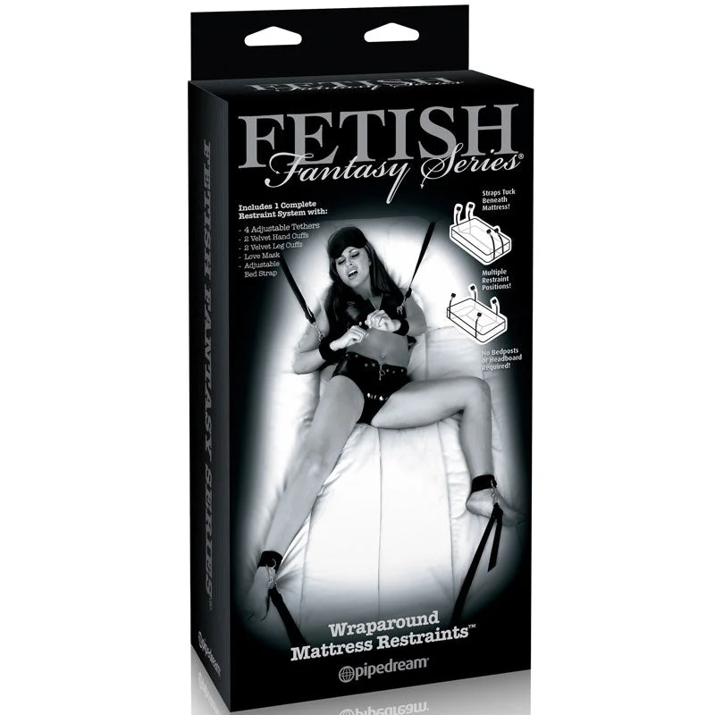 Pipedream Fetish Fantasy Series Limited Edition Wraparound Mattress Restraints Kit Black