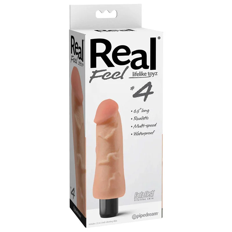 Real Feel Lifelike Toyz No 4 Beige Vibrating Dildo