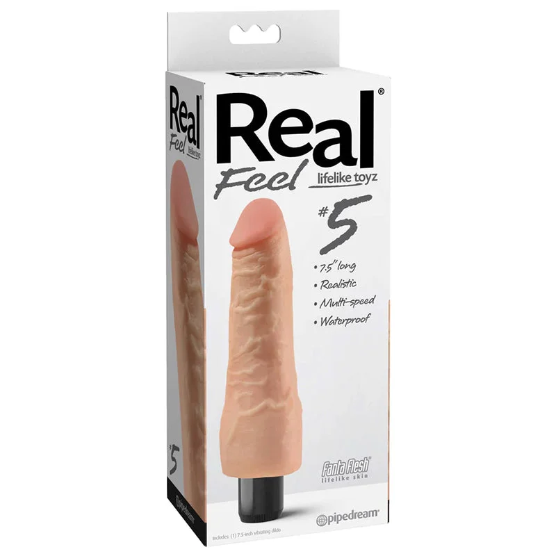 Real Feel Lifelike Toyz No 5 Beige Vibrating Dildo