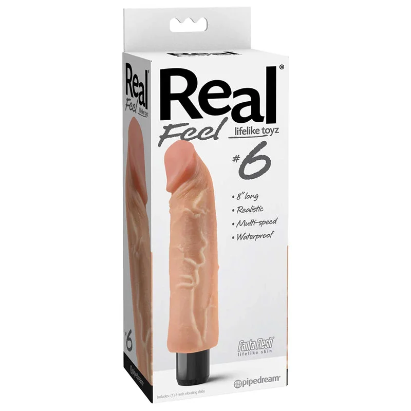 Real Feel Lifelike Toyz No. 6 Beige Vibrating Dildo