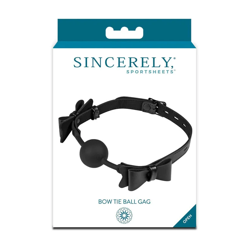 Sincerely, Sportsheets Bow Tie Adjustable Silicone Ball Gag Black