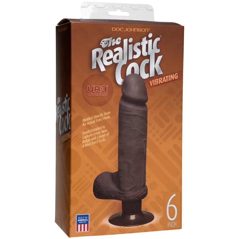 The Vibro Realistic Cock UR3 Vibrator 6 Inch - Brown