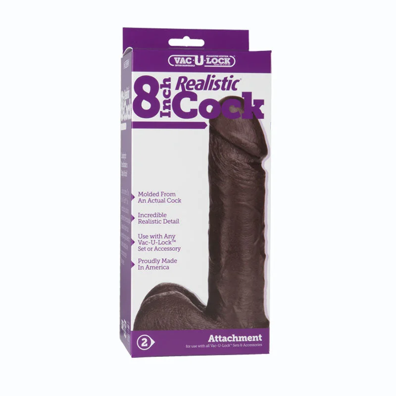 Vac-U-Lock 8" Realistic Cock - Brown