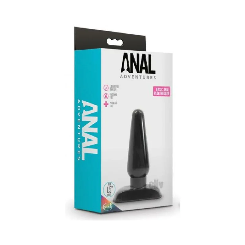 Blush Anal Adventures Basic Anal Plug - Medium Black