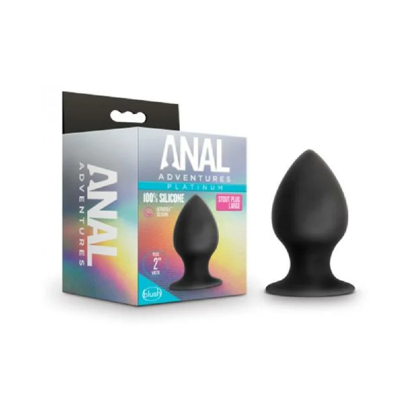 Blush Anal Adventures Platinum Silicone Anal Stout Plug - Large Black