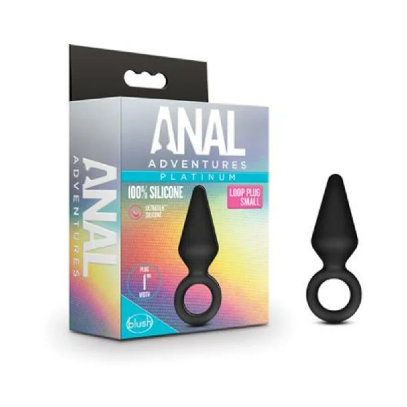 Blush Anal Adventures Platinum Silicone Loop Plug - Small Black