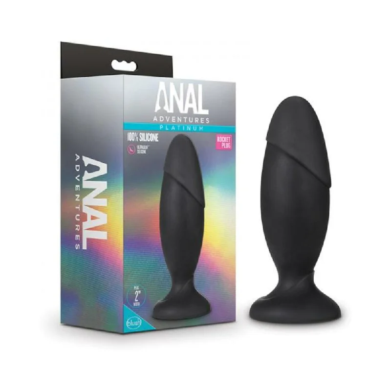 Blush Anal Adventures Platinum Silicone Rocket Plug - Black