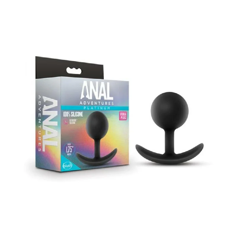 Blush Anal Adventures Platinum Silicone Vibra Plug - Black