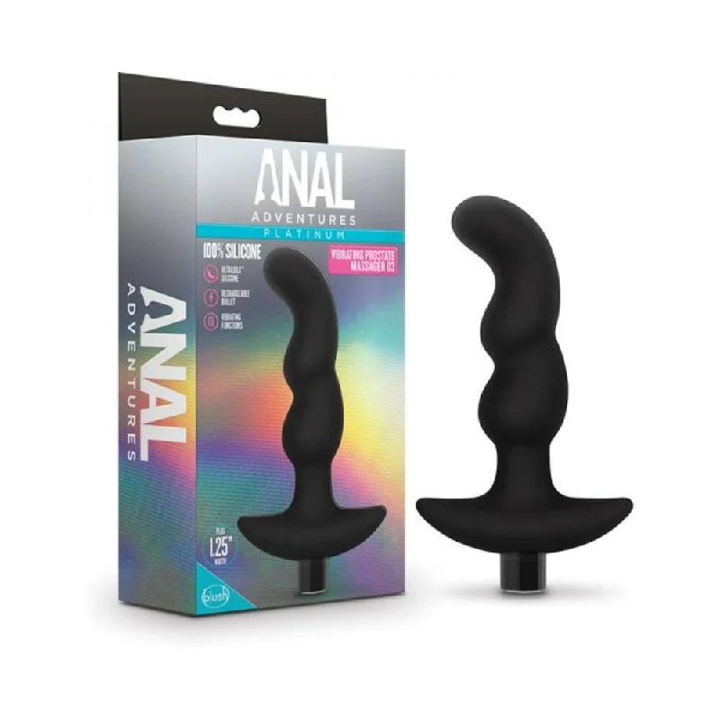 Blush Anal Adventures Platinum Silicone Vibrating Prostate Massager 03 - Black