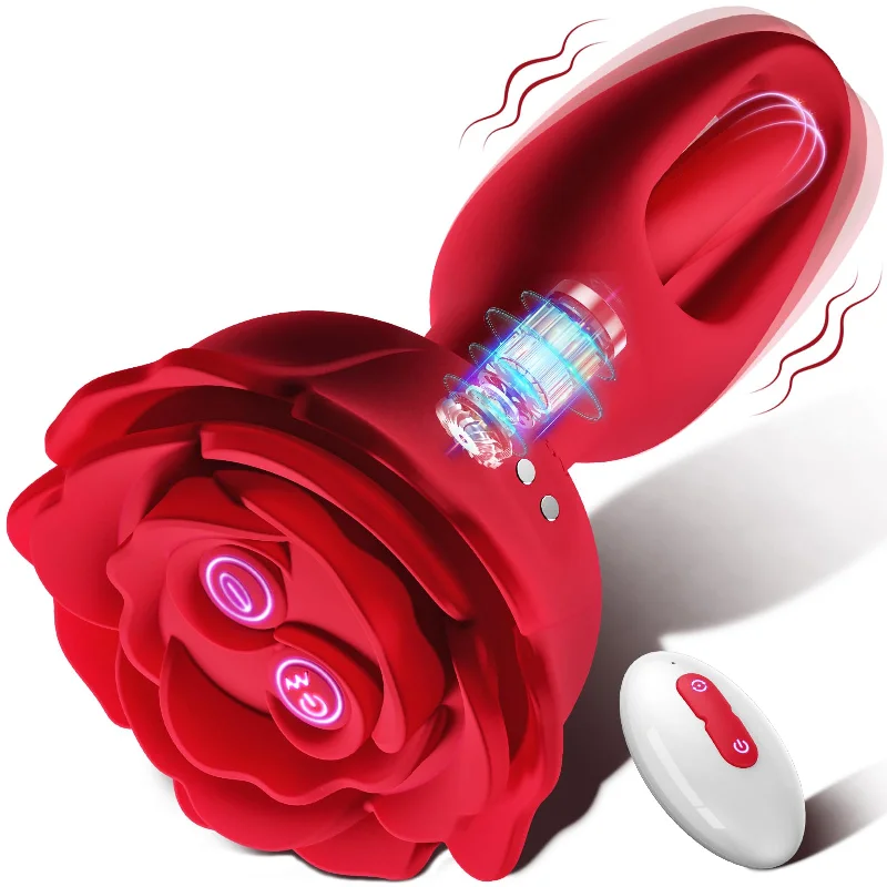 SirenVibe - Vibrating & Flapping Rose Butt Plug