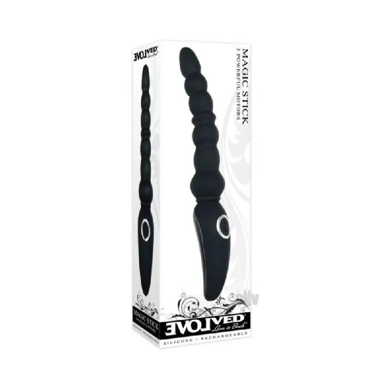 Evolved Magic Stick Beaded Vibrator - Black