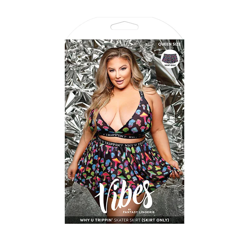 Fantasy Lingerie Vibes Why U Trippin' Skater Skirt Queen Size Black