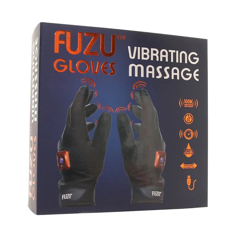 Fuzu Rechargeable Vibrating Massage Gloves Left & Right Hand Black