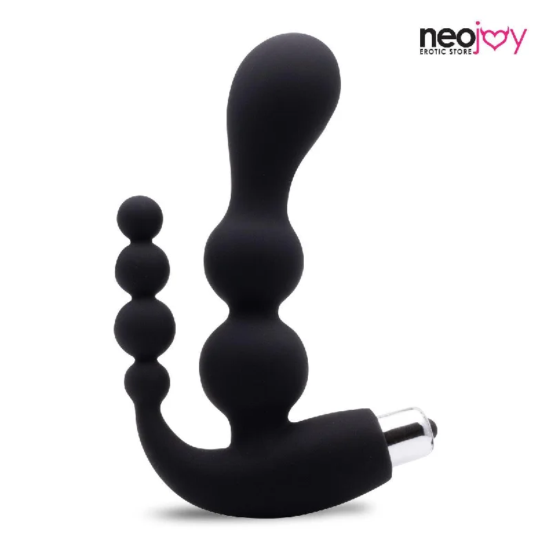 Neojoy G-Spot Double Vibrating Plug Silicone - Black 4.96 inch - 12.6cm