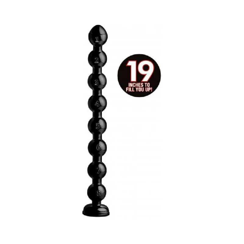 Hosed 19 Inches Beaded Thick Anal Snake Black