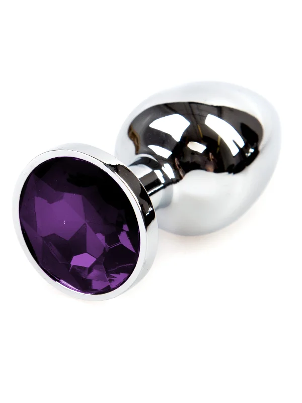 Metal Butt Plug With Purple Jewel