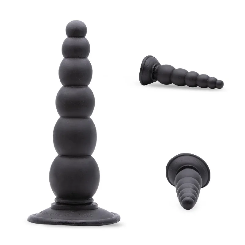 Neojoy Beaded Prober With Suction Cup Base Soft TPE Black 7.5 Inch - 19 cm