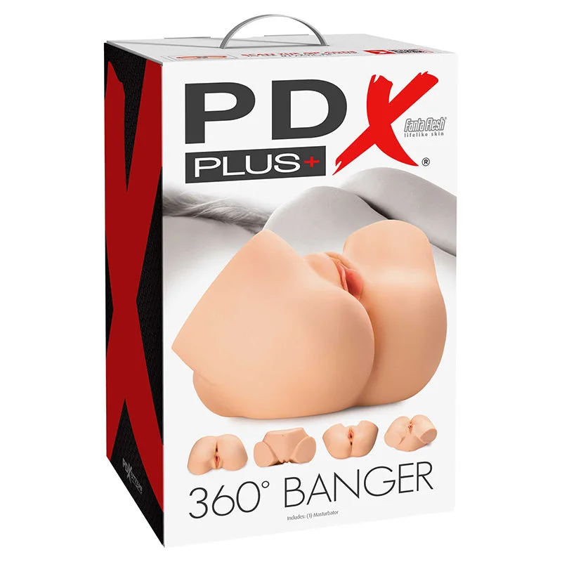 PDX Plus 360? Banger Dual Entry Masturbator Beige