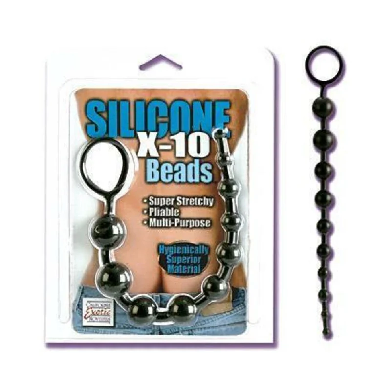 Silicone X-10 Beads - Black