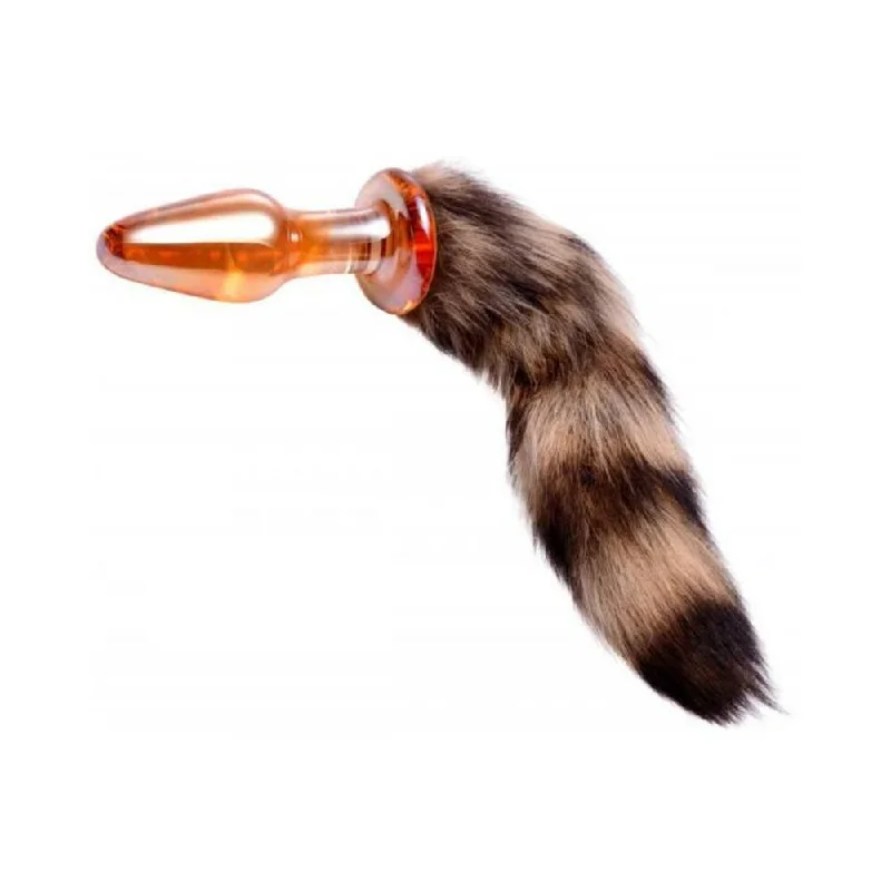 Tailz Faux Fox Tail Orange Glass Anal Plug