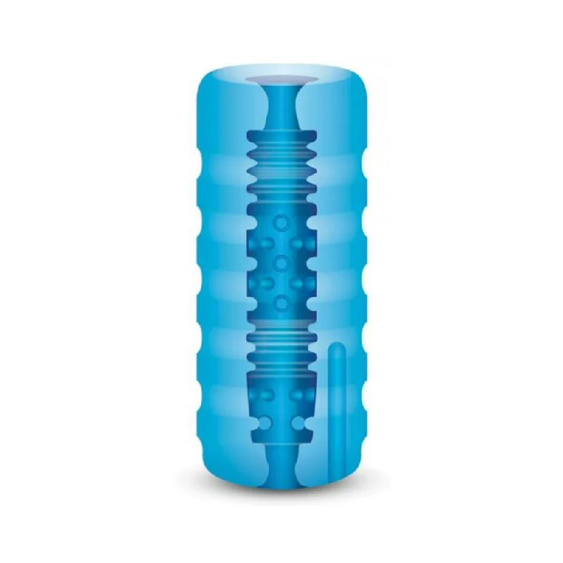 Zolo Backdoor Squeezable Vibrating Stroker Blue