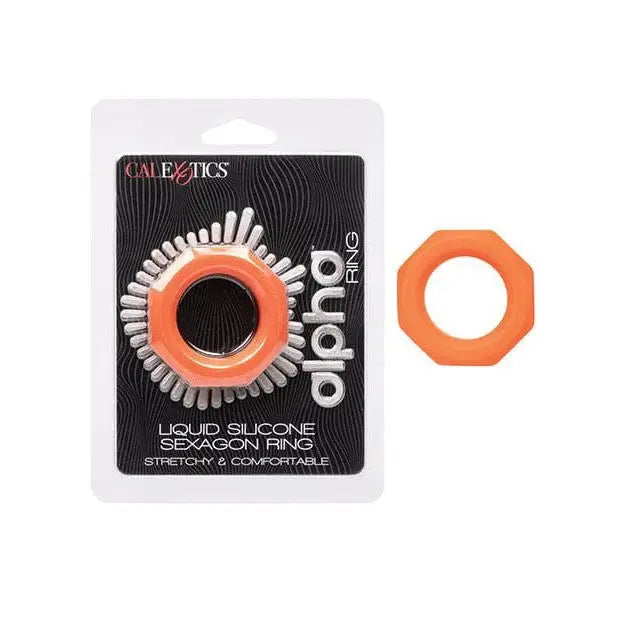 Alpha Liquid Silicone Sexagon Ring - Orange