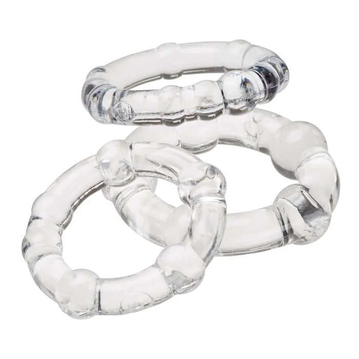 Cloud 9 Novelties Super Stretch Beaded Stay Hard Ring Clear