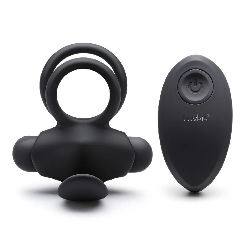 Luvkis Men Double Cock Rings Vibrator Generation 2, Black