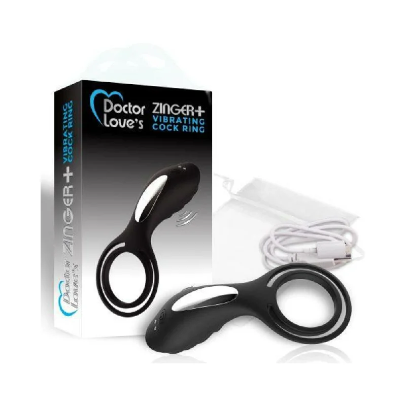 DOCTOR LOVE ZINGER+ VIBRATING RECHARGEABLE COCK RING BLACK