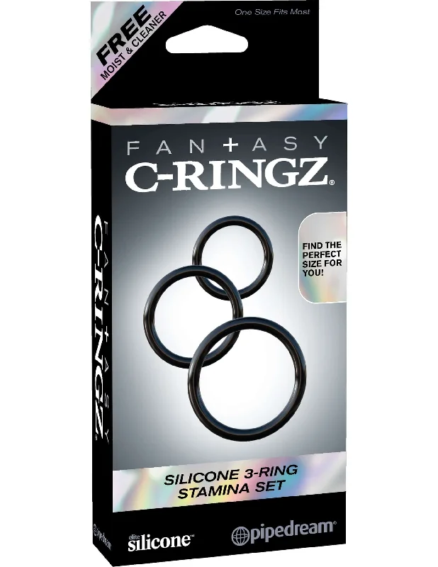 Fantasy C-Ringz Silicone 3-Ring Stamina Set Black