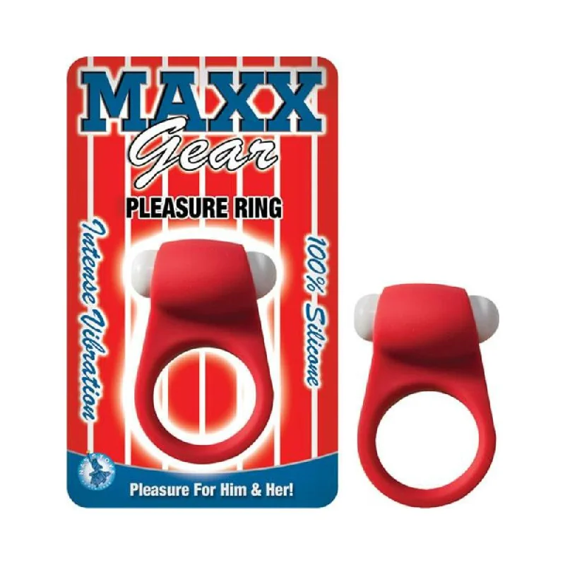 Maxx Gear Pleasure Ring Red Vibrating Cockring