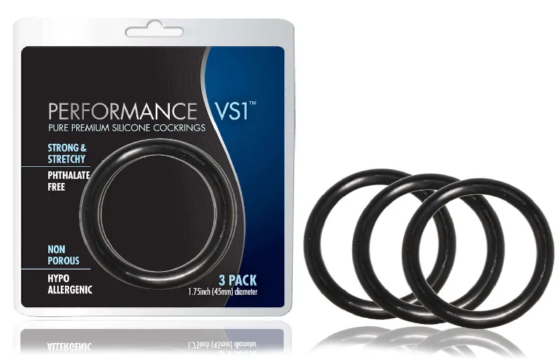 Blush Novelties Performance Silicone Cock Rings Black