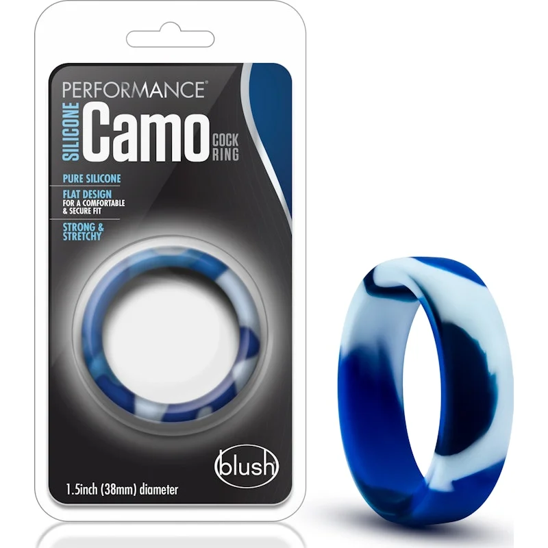 Performance Silicone Camo Cock Ring Blue Camoflauge