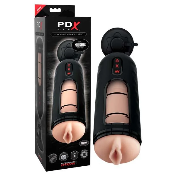 Pipedream Extreme Toyz Elite Vibrating Mega Milker - Flesh USB Rechargeable Powered Masturbator