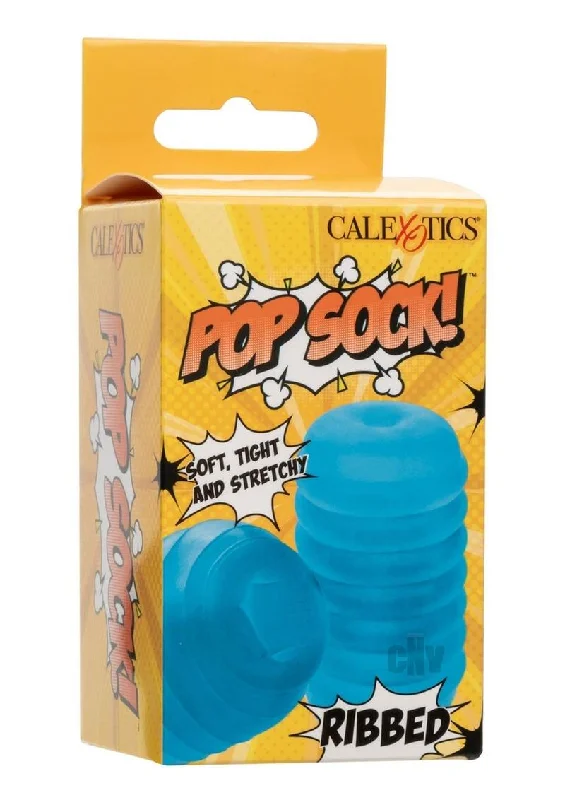 Pop Sock Ribbed Stroker Blue