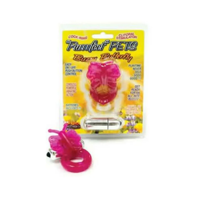 Purrrfect Pets Buzzy Butterfly Stimulator With Vibrating Bullet  Magenta