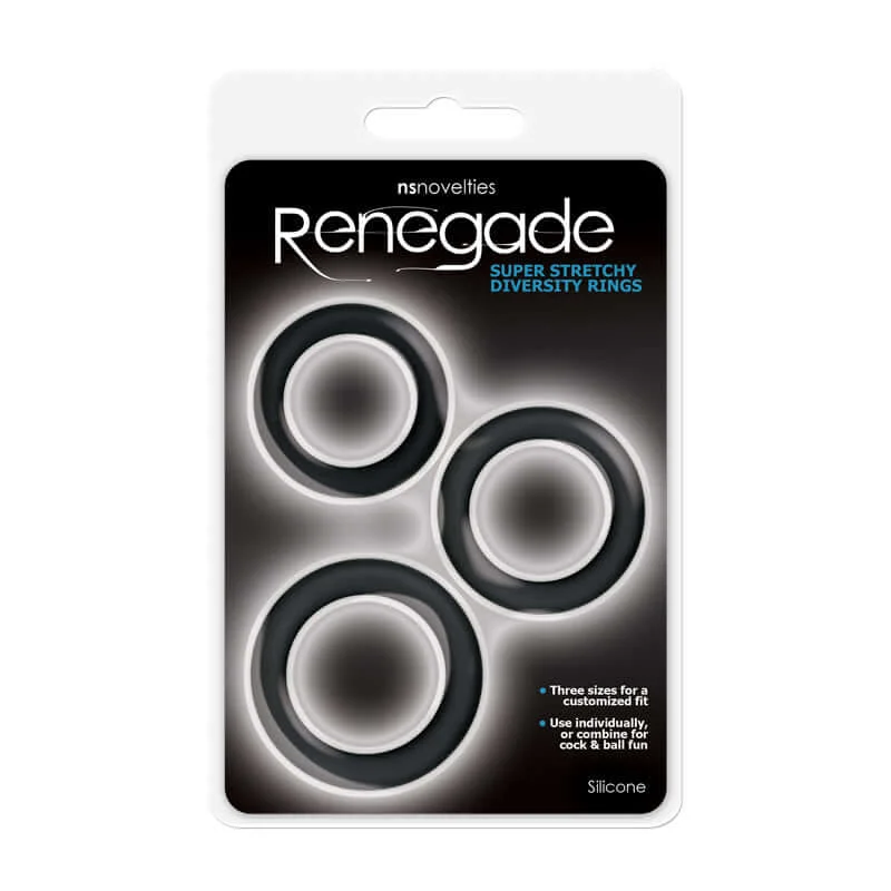 Renegade Diversity Rings – Set of 3 Silicone Cock Rings (30mm, 35mm, 40mm)