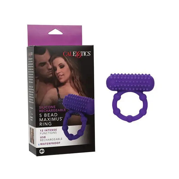 Silicone Rechargeable 5 Bead Maximus Ring - Purple