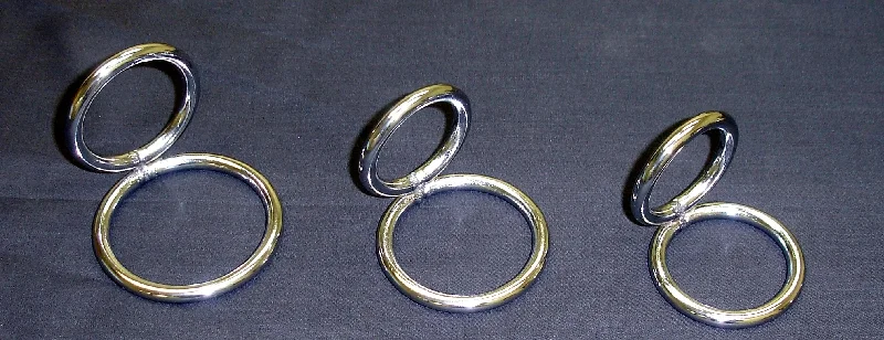 Saturn Double Rings Cockring in Stainless Steel