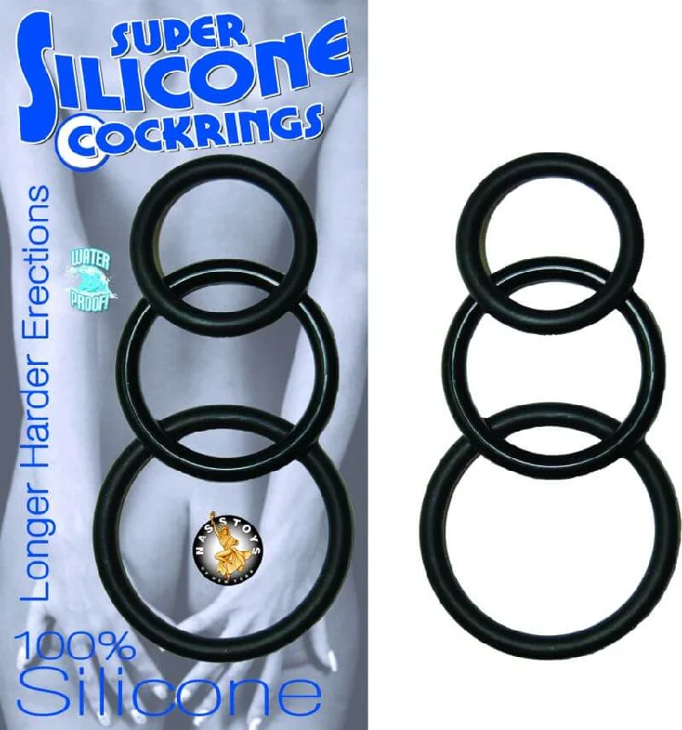 Super Silicone Cock Rings Black