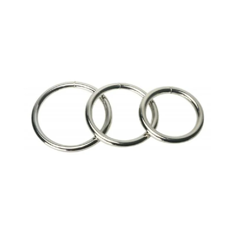 Trine Steel Cock Ring Collection 3 Piece