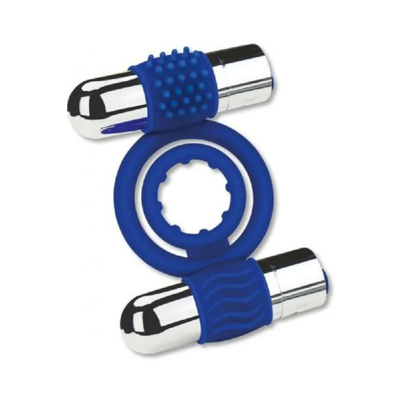 Zolo Duo Vibrating Cock Ring - Blue